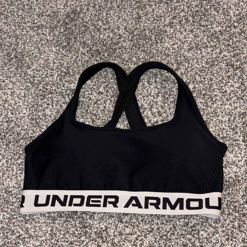 Under Armour Compression Sports Bra in Black/White